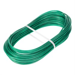 Трос металлополимерный зеленый ПР-3.0, толщина 3.0 мм, моток 20 метров Сибртех 17963