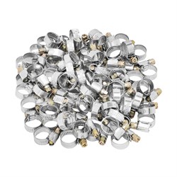 Хомуты металлические, Стандартное болтовое крепление 10-16 мм, 100 штук в упаковке, ширина 9 мм Сибртех 17977