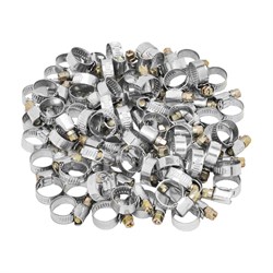 Хомуты металлические, Стандартное болтовое крепление 12-20 мм, 100 штук в упаковке, ширина 9 мм Сибртех 17978