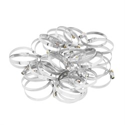 Хомуты металлические, Стандартное болтовое крепление 50-70 мм, 50 штук в упаковке, ширина 9 мм Сибртех 17981