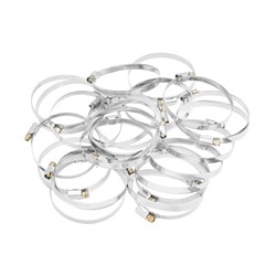 Хомуты металлические, Стандартное болтовое крепление 70-90 мм, 25 штук в упаковке, ширина 9 мм Сибртех 17988