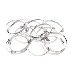 Хомуты нержавеющая сталь, Стандартное болтовое крепление 80-100 мм, 25 штук в упаковке, ширина 9 мм Сибртех 18002