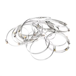 Хомуты нержавеющая сталь, Стандартное болтовое крепление 100-120 мм, 25 штук в упаковке, ширина 9 мм Сибртех 18004