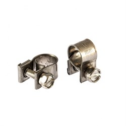 Хомуты металлические, MINI 8-10 мм, ширина 9 мм,  винтовой, W4, 2 шт Сибртех 18016
