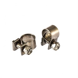 Хомуты металлические, MINI 9-11 мм, ширина 9 мм,  винтовой, W4, 2 шт Сибртех 18017