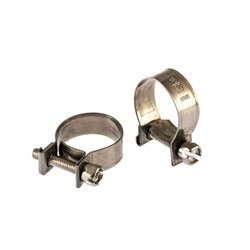 Хомуты металлические, MINI 18-20 мм, ширина 9 мм, винтовой, W4, 2 шт Сибртех 18022