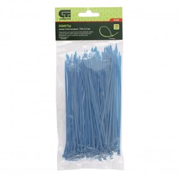 Хомуты, 150 x 2.5 мм, пластиковые, синие, 100 шт Сибртех 18054