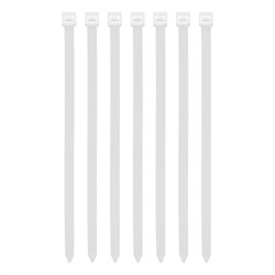 Хомуты, 200 х 8 мм, пластиковые, белые, 100 шт Сибртех 18069