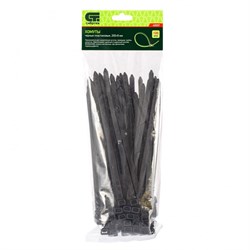 Хомуты, 200 х 8 мм, пластиковые, черные, 100 шт Сибртех 18074