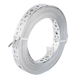 Лента перфорированная, вентиляционная, прямая, 0.55 мм, LP, V 2.5см х 25 м, цинк Сибртех 18124