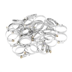 Хомуты металлические, Стандартное болтовое крепление 32-50 мм, 50 штук в упаковке, ширина 9 мм Сибртех 18205