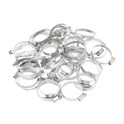 Хомуты металлические, Стандартное болтовое крепление 40-60 мм, 50 штук в упаковке, ширина 9 мм Сибртех 18206