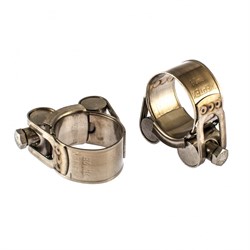Хомуты металлические, силовые 26-28 мм, ширина 18 мм, шарнирный, W4, 2 шт Сибртех 18231