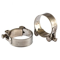 Хомуты металлические, силовые 52-55 мм, ширина 22 мм, шарнирный, W4, 2 шт Сибртех 18243