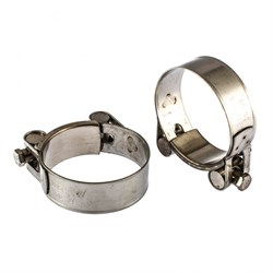 Хомуты металлические, силовые 56-59 мм, ширина 22 мм, шарнирный, W4, 2 шт Сибртех 18244