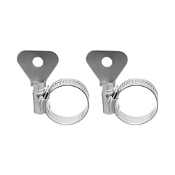 Хомуты металлические, червячные 16-25 мм, ширина 10 мм, W1, с металлическим ключом, 2 шт Сибртех 18247