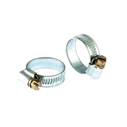 Хомуты металлические, червячные 16-27 мм, ширина 10 мм, английский тип, W1, 2 шт Сибртех 18251