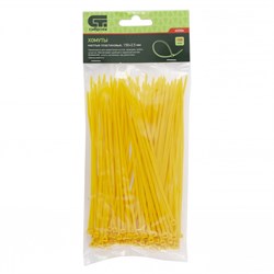 Хомуты, 150 x 2.5 мм, пластиковые, желтые, 100 шт Сибртех 18256