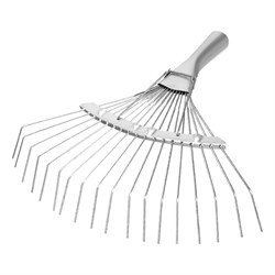 Грабли веерные стальные, 350 мм, 18 круглых зубьев, оцинкованные, без черенка, Сибртех 18382