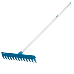 Грабли пластиковые, 430 мм, 13 прямых зубьев, усиленные, металлический черенок, Luxe, Palisad 18406