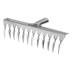 Грабли, нержавеющая сталь, 290 мм, 12 витых зубьев, без черенка, Сибртех 18407