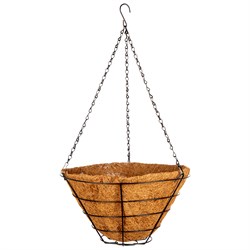 Кашпо подвесное с вкладышем из коковиты, конус D 35 см Palisad 18490