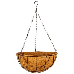 Кашпо подвесное с вкладышем из коковиты, полукруглое D 35 Palisad 18491