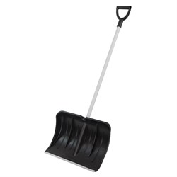 Лопата для уборки снега пластиковая, 530 х 375 х 1400 мм, алюминиевый черенок, Сибртех 18670