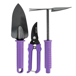 Набор садового инструмента с секатором, пластиковые рукоятки, 3 предмета, Standard, Palisad 18730