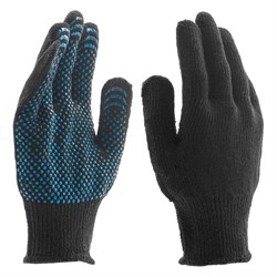 Перчатки хлопкоэфирные плюшевые, ПВХ "Точка", 7 кл, 55 гр Сибртех 18981
