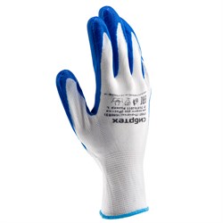 Перчатки полиэфирные с синим нитрильным покрытием, размер L, 15 класс вязки Сибртех 18982