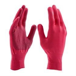 Перчатки Нейлон, ПВХ точка, 13 класс, цвет розовая фуксия, L 18990