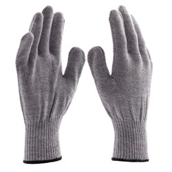 Перчатки трикотажные, акрил, серое мулине, оверлок Сибртех 19007