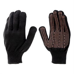 Перчатки трикотажные, акрил, ПВХ гель, "Протектор", черны, оверлок Сибртех 19010