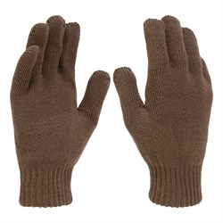 Перчатки трикотажные, акрил, двойные, коричневый, двойная манжета Сибртех 19021