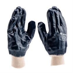 Перчатки трикотажные с обливом из бутадиен-нитрильного каучука, манжет, L Сибртех 19026