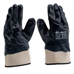 Перчатки трикотажные с обливом из бутадиен-нитрильного каучука, крага, L Сибртех 19027