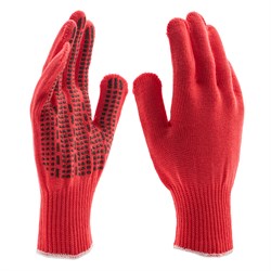 Перчатки трикотажные, акрил, ПВХ гель, "Протектор", коралл, оверлок Сибртех 19030