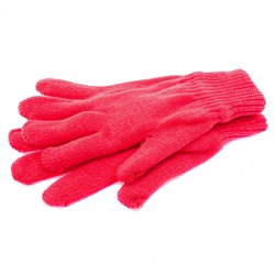 Перчатки трикотажные, акрил, двойные, коралл, двойная манжета Сибртех 19034