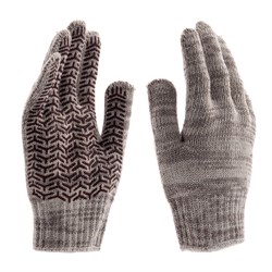 Перчатки трикотажные усиленные, гелевое ПВХ-покрытие, 7 класс, бело-серый меланж Сибртех 19036