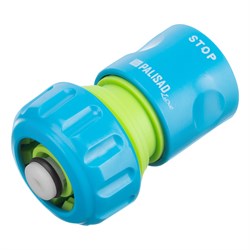 Соединитель пластмассовый, быстросъемный для шланга 3/4, аквастоп, однокомпонентный Palisad Luxe 19254