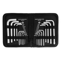 Набор ключей имбусовых HEX-Torx , 18 шт: HEX 1.5-10 мм, T10-T50, CrV, коротких, с сатиновым покрытием Matrix 14997