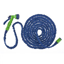 Набор поливочный, растягивающийся шланг 20 м, 7 режимов пистолет, соединитель, адаптер Сибртех 19420