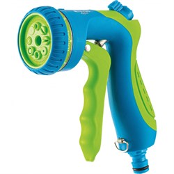 Пистолет-распылитель, 8 режимов полива, курок спереди, регулятор напора, эргономичная рукоятка Palisad Luxe 19471