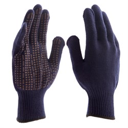 Перчатки трикотажные, акрил, ПВХ гель, "Протектор", синий, оверлок Сибртех 19565