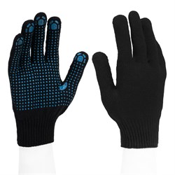 Перчатки трикотажные, ПВХ-покрытие "Точка", 10 класс, черные 19571