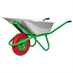 Тачка садово-строительная с PU колесом, грузоподъемность 180 кг, объем 90 л Сибртех 19602