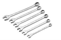 Набор ключей комбинированных, 8-17 мм, 6 шт, CrV, матовый хром Matrix 15106