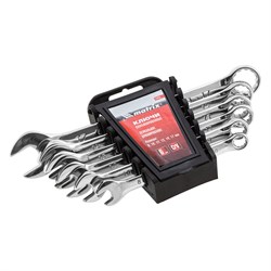 Набор ключей комбинированных, 8-17 мм, 6 шт, CrV, полированный хром Matrix 15108