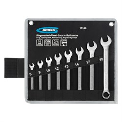 Набор ключей комбинированных 8-19 мм, 8 шт, CrV, холодный штамп Gross 15113